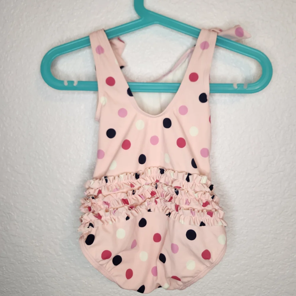 Gymboree poke dot ruffle one piece swimsuit poodle pretty 12-18 mos